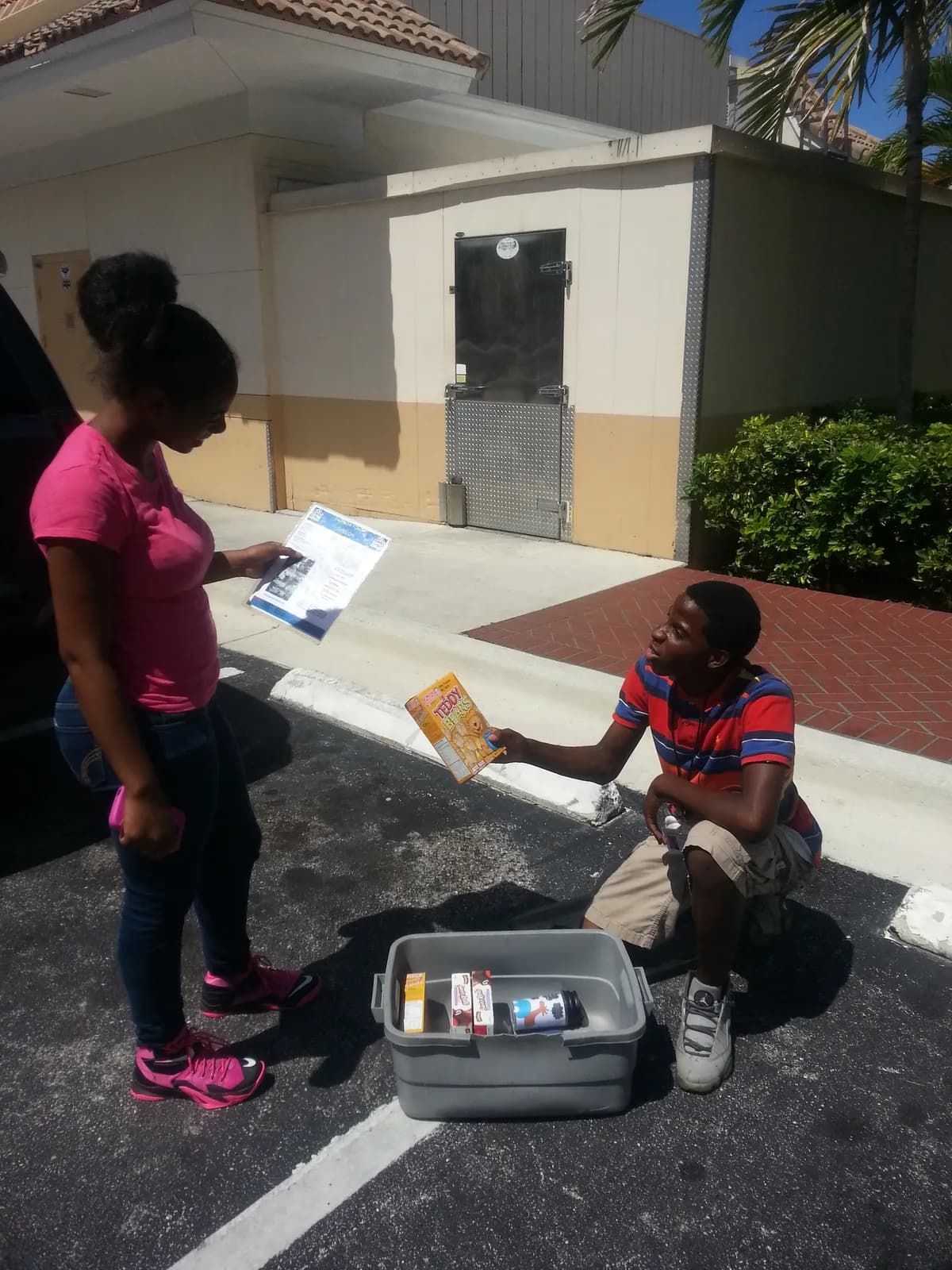 FYM youth practicing community sales as part of a job-skills training day